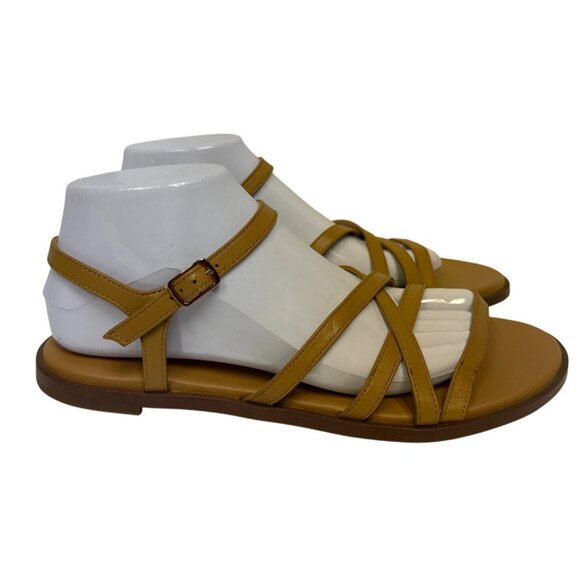 Cole Haan Flynn Women's Sandals Strappy Tan Leather Flats Open Toe Size 8.5 NEW - Picture 1 of 10